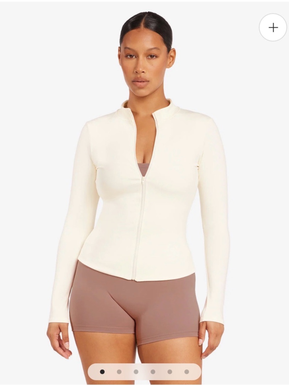 NWT Crop Shop Boutique CSB Serenity Longline Zip Up Jacket Buttercream Small